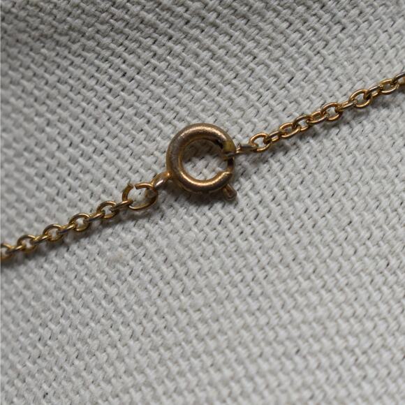 Vintage gold tone chain necklace w/ multicolor butterfly pendant fairy whimsy - Picture 5 of 5